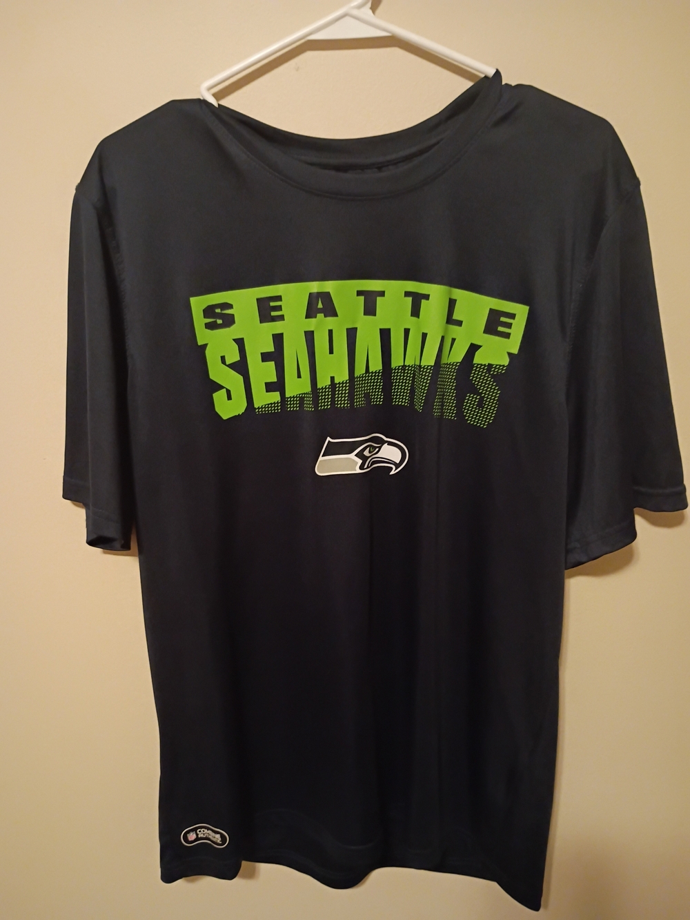 NFL Seattle Seahawks Black Tee with Neon Green Graphic